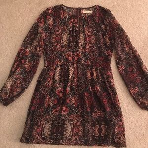 Multi color long sleeve dress